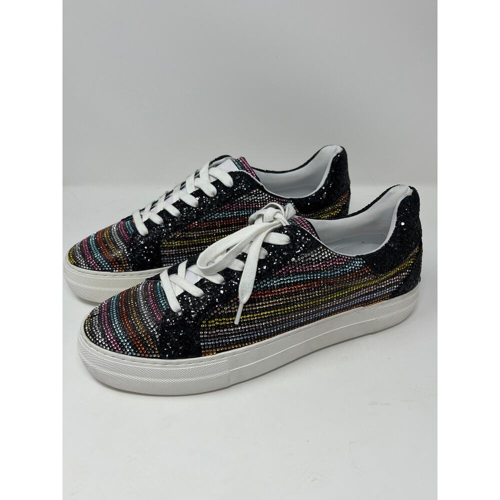 Betsey Johnson Lindsay Sneakers Women's 11 m Multi Color Platform Rhinestones